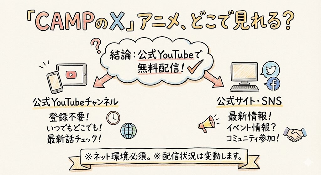 CAMPのXのアニメはどこで見れる？