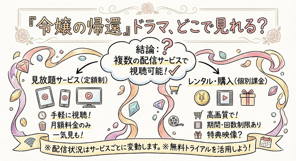 令嬢の帰還のドラマはどこで見れる?