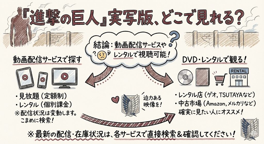 進撃の巨人の実写はどこで見れる？