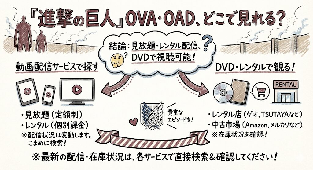 進撃の巨人のOVA・OADはどこで見れる？