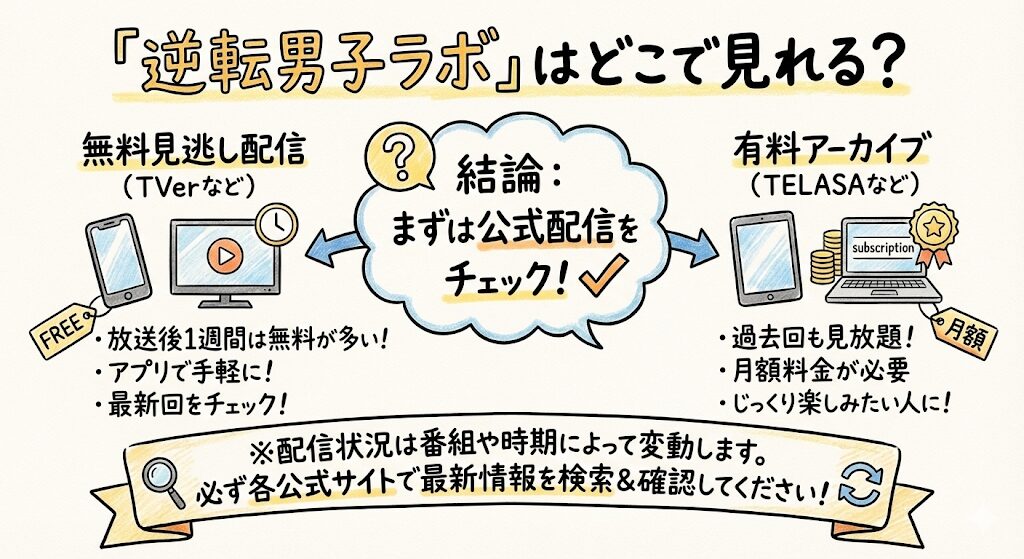 逆転男子ラボはどこで見れる?