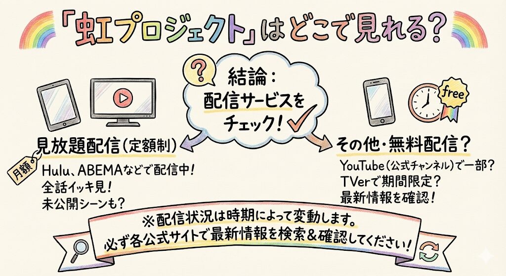 虹プロジェクトはどこで見れる？