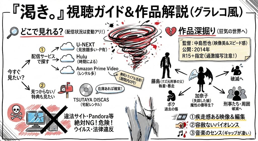 渇き。の映画はどこで見れる？配信停止はなぜ？