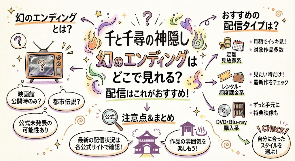 千と千尋の神隠し幻のエンディングはどこで見れる?配信はこれがおすすめ!