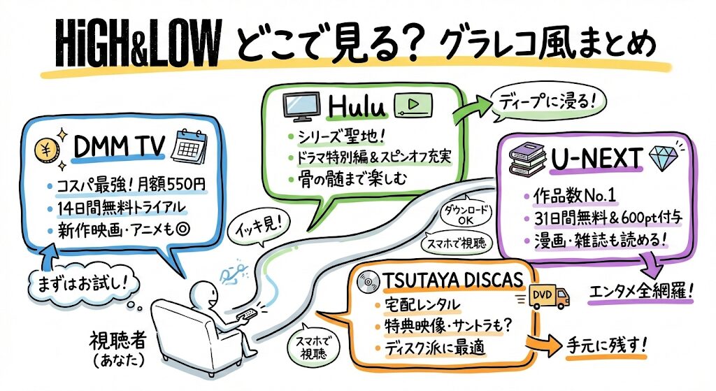 HiGH&LOWはどこで見れる?お得な動画配信サービスはこれがおすすめ!