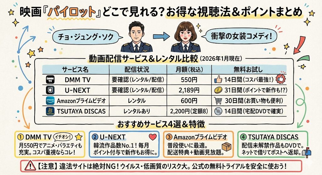 チョジョンソクのパイロット(韓国映画)はどこで見れる?お得な配信はこれ!
