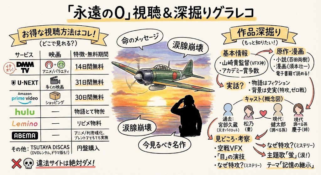 永遠の0はどこで見れる？お得な動画配信サービスはこれがおすすめ！