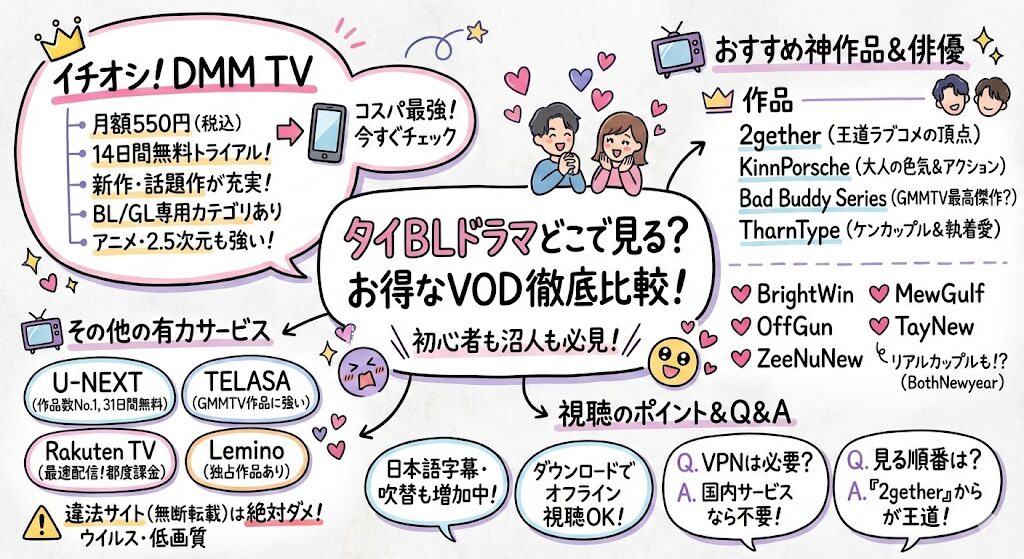 タイのBLドラマはどこで見れる？お得な動画配信サービスはこれがおすすめ！