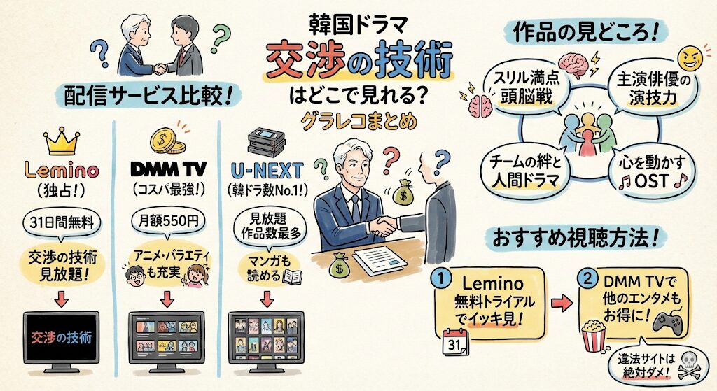 交渉の技術はどこで見れる？お得な動画配信サービスはこれがおすすめ！