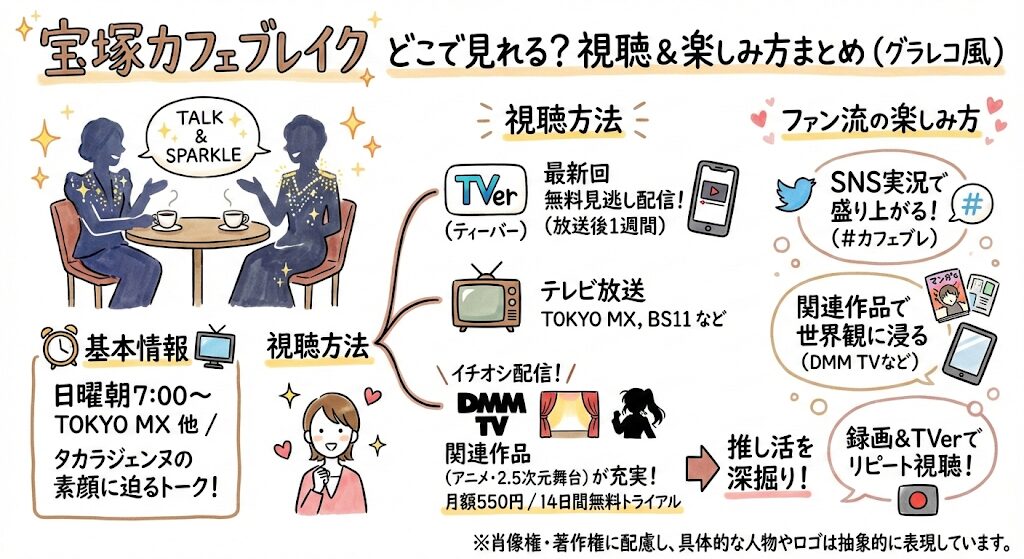 宝塚カフェブレイクはどこで見れる?お得な動画配信サービスはこれ!