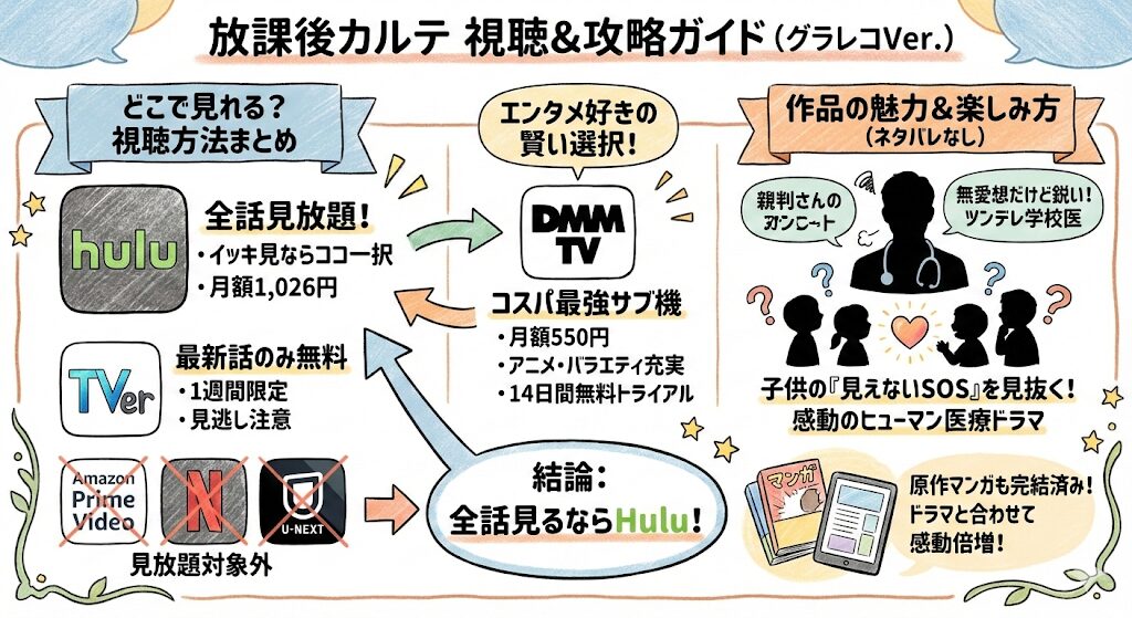 放課後カルテはどこで見れる?お得な動画配信サービスはこれがおすすめ!
