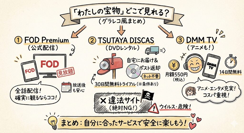 わたしの宝物はどこで見れる？お得な動画配信サービスはこれがおすすめ！
