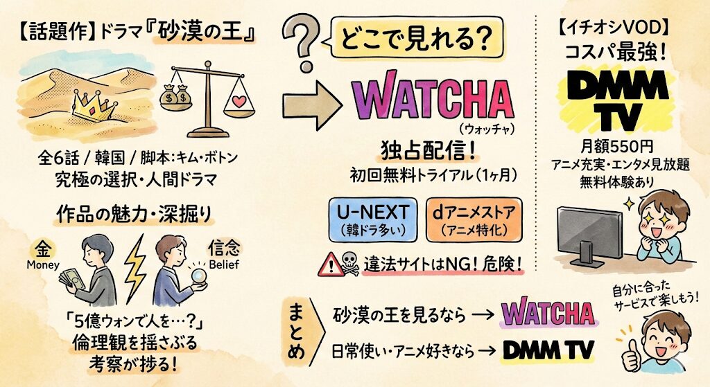 砂漠の王はどこで見れる？お得な動画配信サービスはこれがおすすめ！