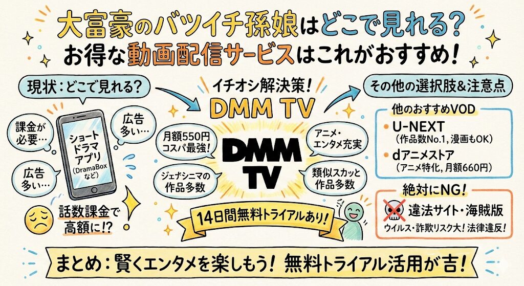 大富豪のバツイチ孫娘はどこで見れる？お得な動画配信サービスはこれ！