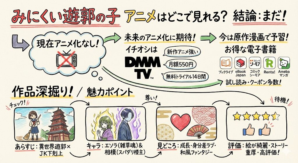 みにくい遊郭の子のアニメはどこで見れる?お得な動画配信サービスはこれ!