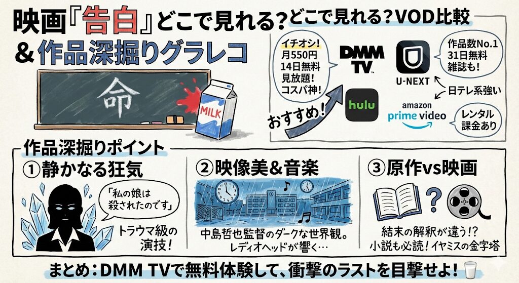 告白はどこで見れる？お得な動画配信サービスはこれがおすすめ！