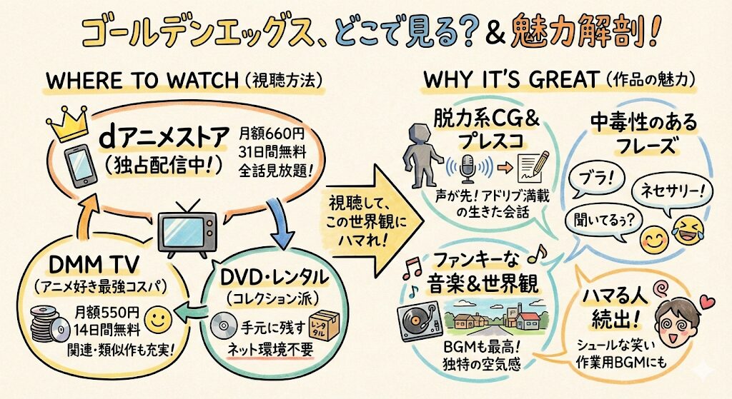 ゴールデンエッグスはどこで見れる?お得な動画配信サービスはこれ!