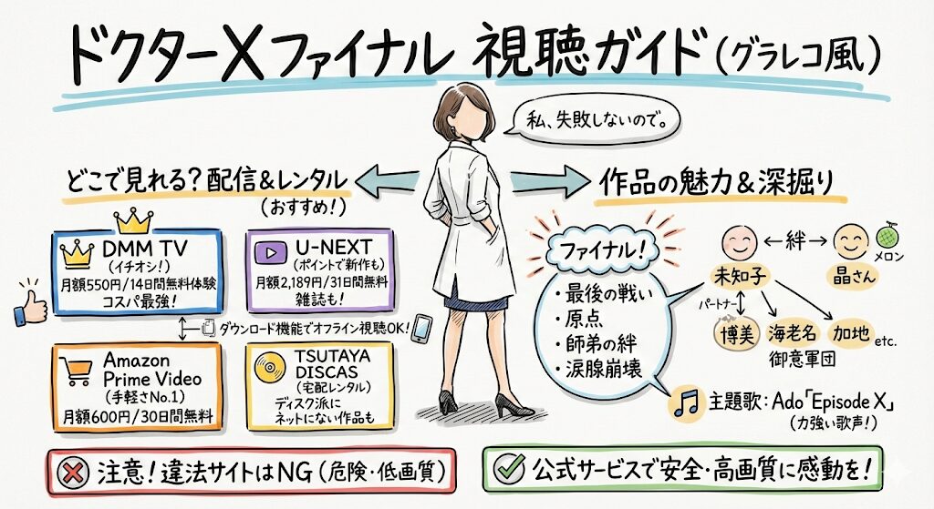 ドクターXファイナルはどこで見れる？お得な動画配信サービスはこれ！