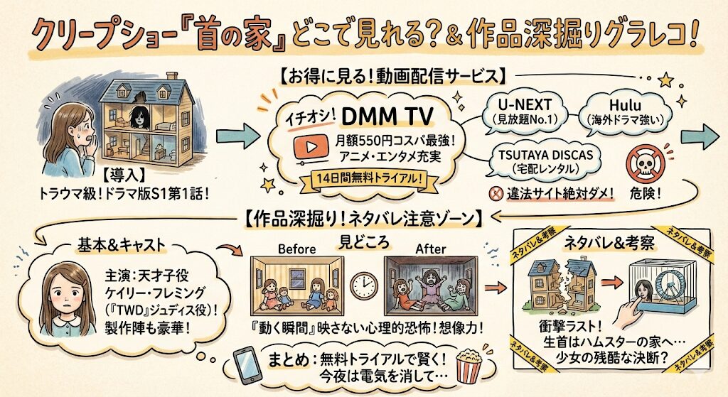 クリープショー首の家はどこで見れる?お得な動画配信サービスはこれ!