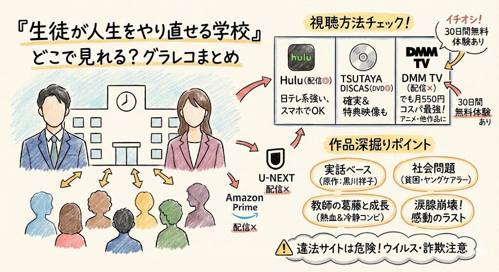 生徒が人生をやり直せる学校はどこで見れる?お得な動画配信はこれ!