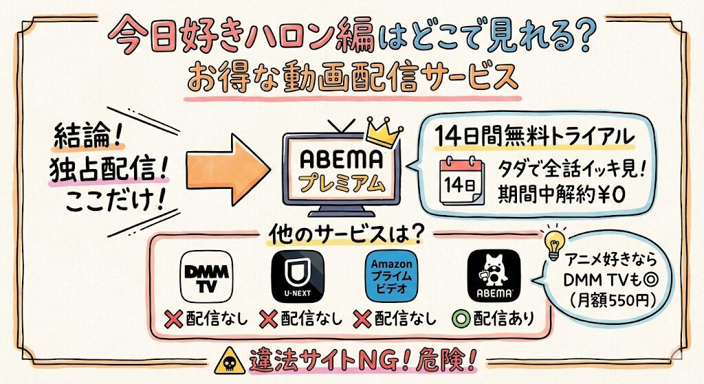今日好きハロン編はどこで見れる?お得な動画配信サービスはこれがおすすめ!
