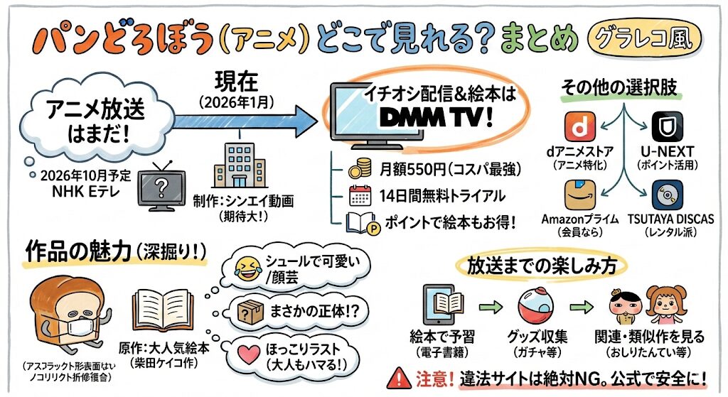 パンどろぼう（アニメ）はどこで見れる？お得な動画配信サービスはこれ！
