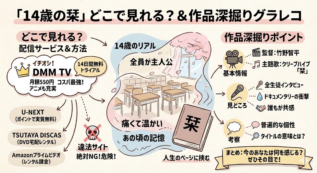 14歳の栞はどこで見れる?お得な動画配信サービスはこれがおすすめ!