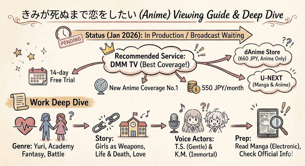 きみが死ぬまで恋をしたい（アニメ）はどこで見れる？お得な配信はこれ！
