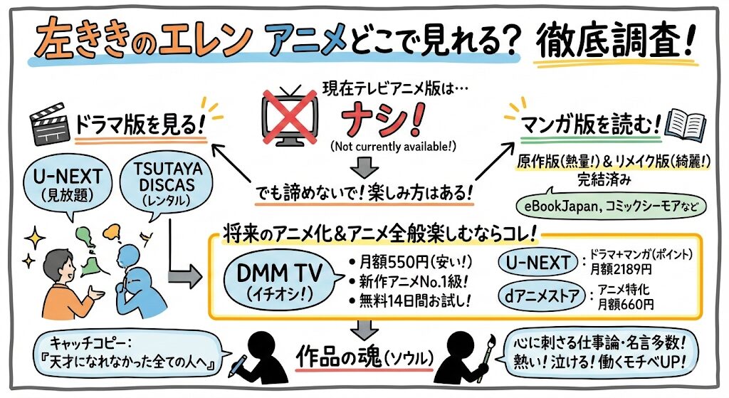 左ききのエレンのアニメはどこで見れる？お得な動画配信サービスはこれ！