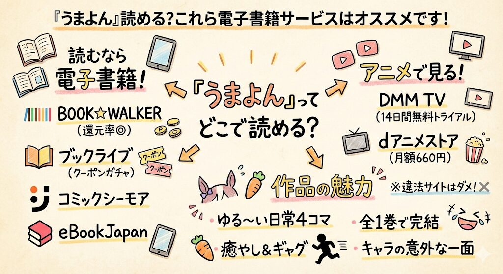 うまよんはどこで読める？お得な電子書籍サービスはこれがおすすめ！