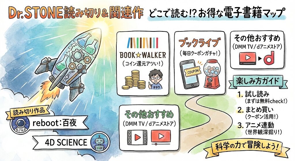 Dr.STONEの読み切りはどこで読める？お得な電子書籍サービスはこれ！
