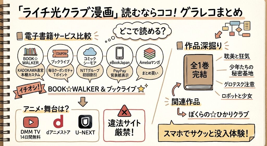 ライチ光クラブの漫画はどこで読める？お得な電子書籍サービスはこれ！