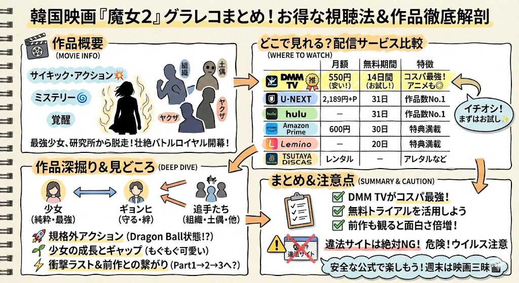 韓国映画魔女2はどこで見れる？お得な動画配信サービスはこれがおすすめ！