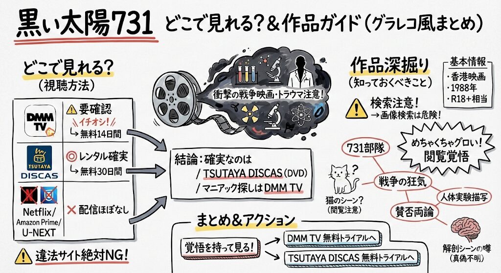 黒い太陽731はどこで見れる?お得な動画配信サービスはこれがおすすめ!