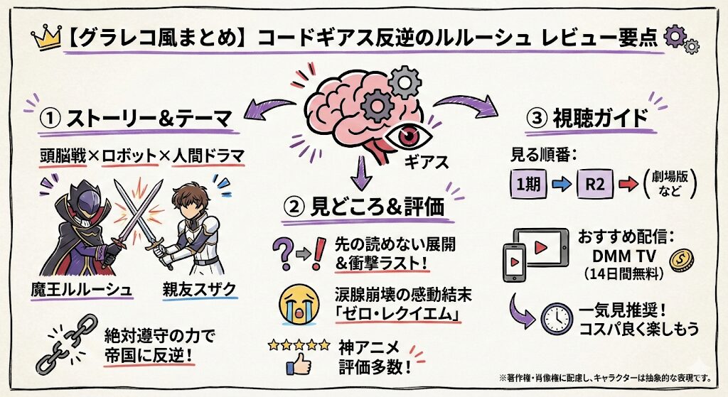 コードギアス反逆のルルーシュのあらすじ感想ネタバレ考察まるっとレビュー！