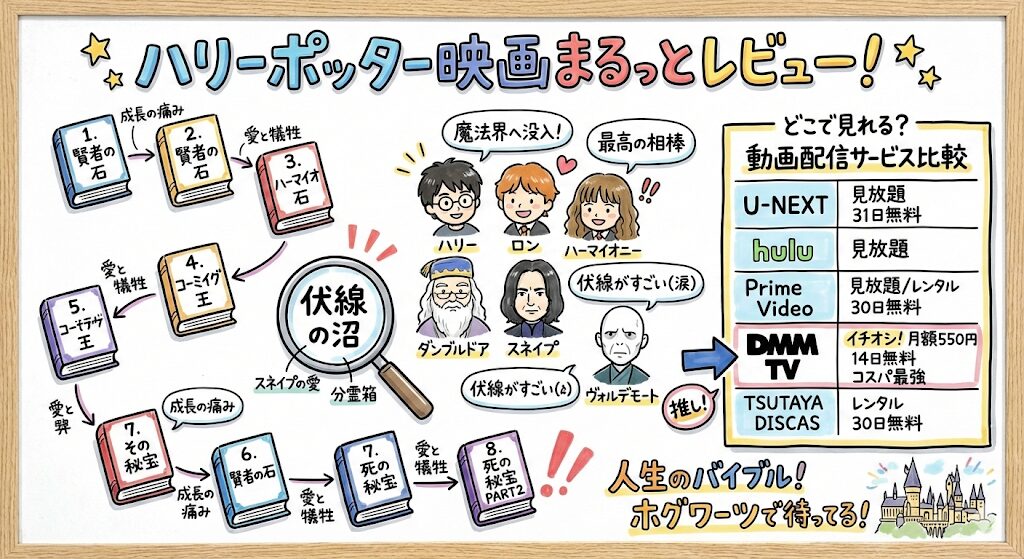 ハリーポッター映画のあらすじ感想ネタバレ考察まるっとレビュー!