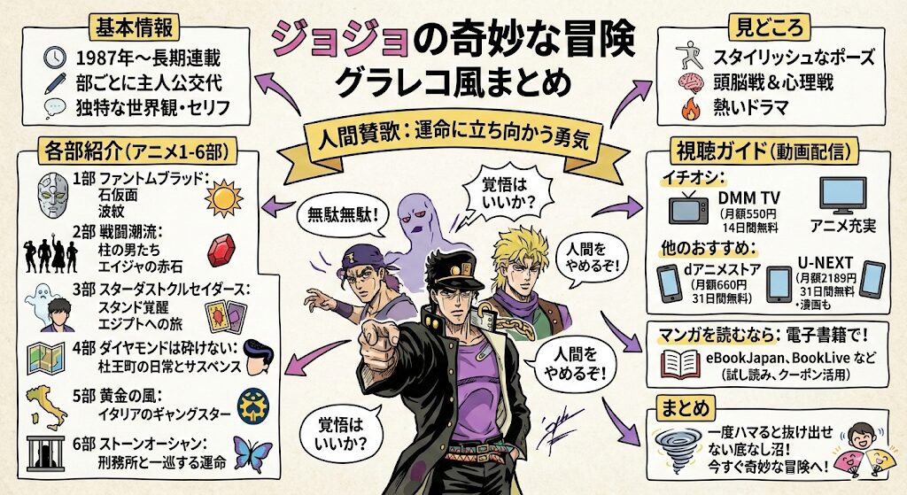 ジョジョのあらすじを簡単に!感想ネタバレ考察まるっとレビュー!