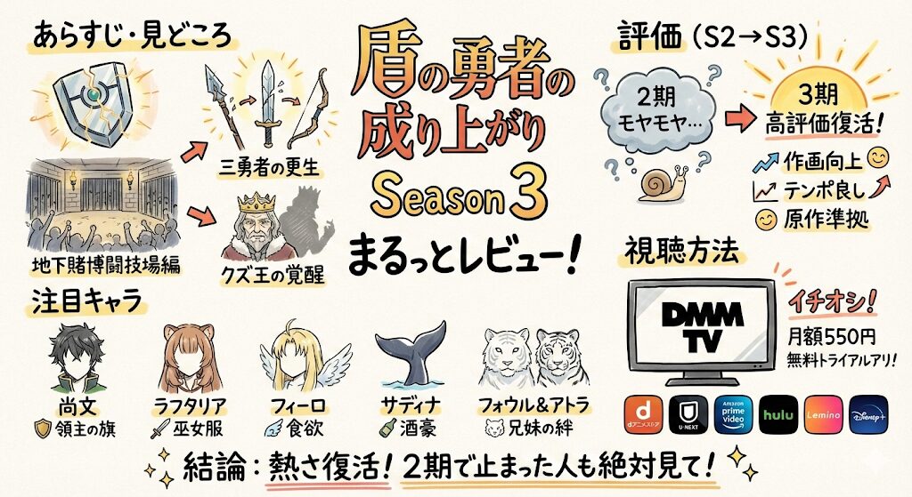 盾の勇者の成り上がり3期のあらすじ感想ネタバレ考察まるっとレビュー！