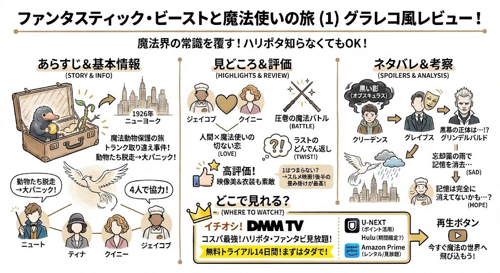 ファンタスティックビースト1のあらすじ感想ネタバレ考察まるっとレビュー！