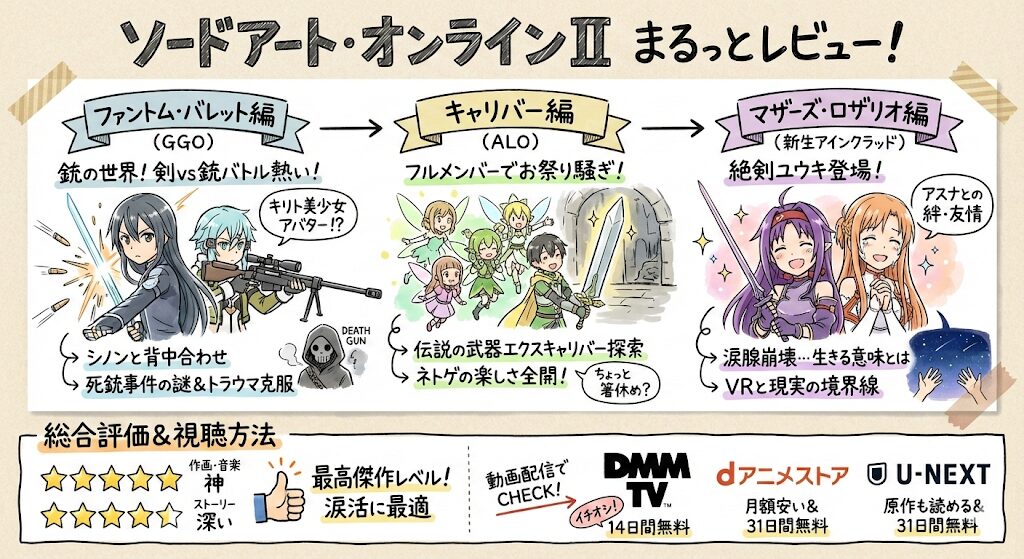 ソードアートオンライン2期のあらすじ感想ネタバレ考察まるっとレビュー