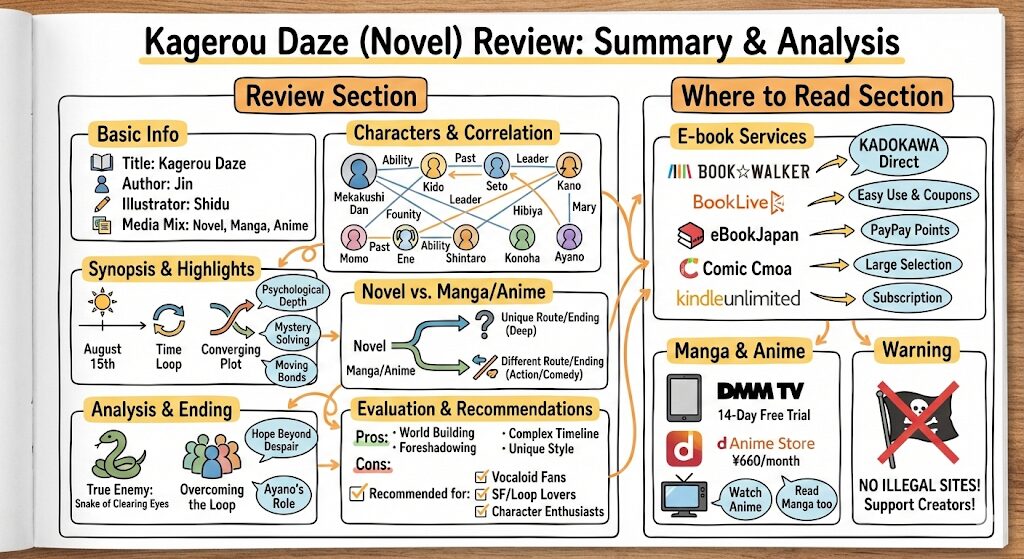 カゲロウデイズ（小説）のあらすじ感想ネタバレ考察まるっとレビュー