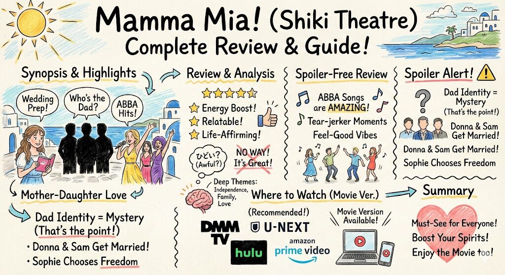 マンマミーア(劇団四季)のあらすじ感想ネタバレ考察まるっとレビュー!