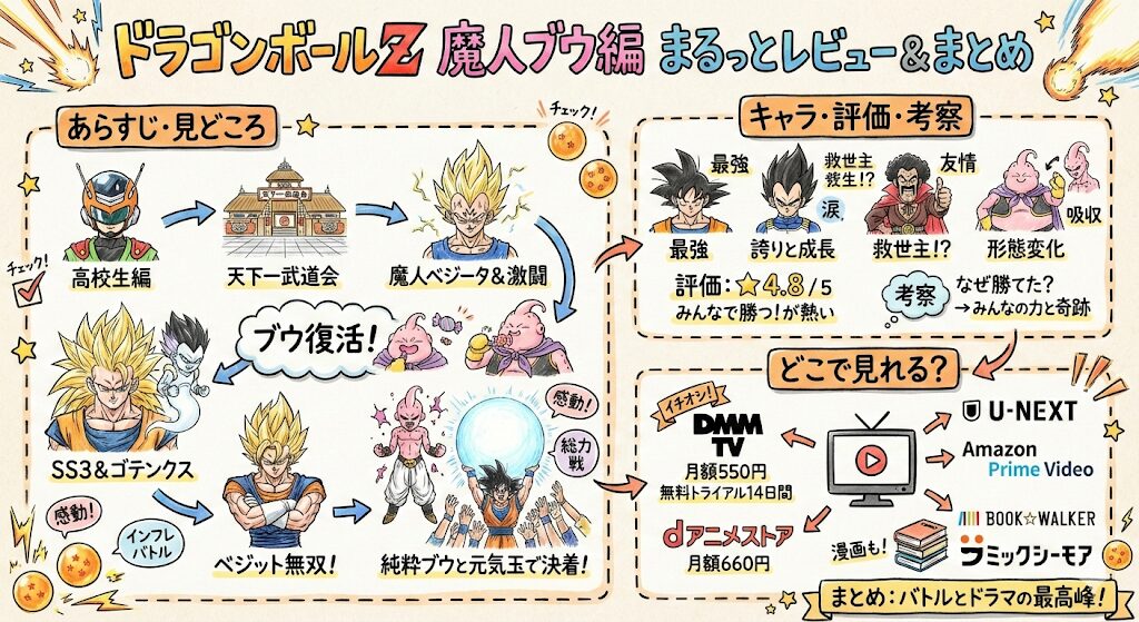 魔人ブウ編のあらすじ感想ネタバレ考察まるっとレビュー!