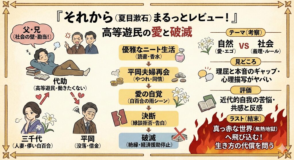 それから(夏目漱石)のあらすじ感想ネタバレ考察まるっとレビュー!