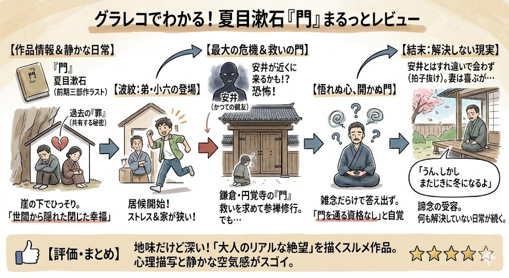 門（夏目漱石）のあらすじ感想ネタバレ考察まるっとレビュー！