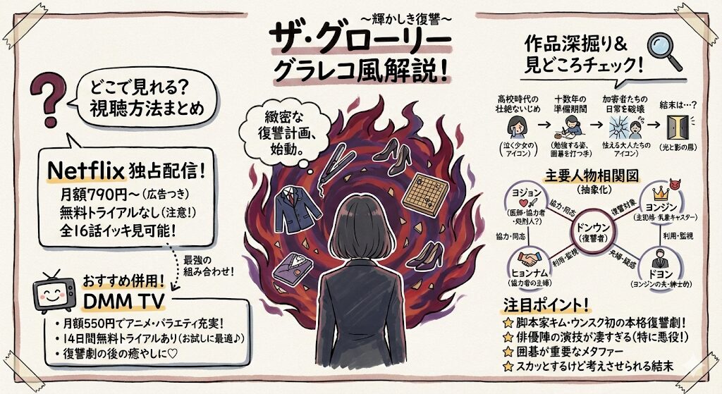 ザ・グローリーはどこで見れる?お得な動画配信サービスはこれがおすすめ!