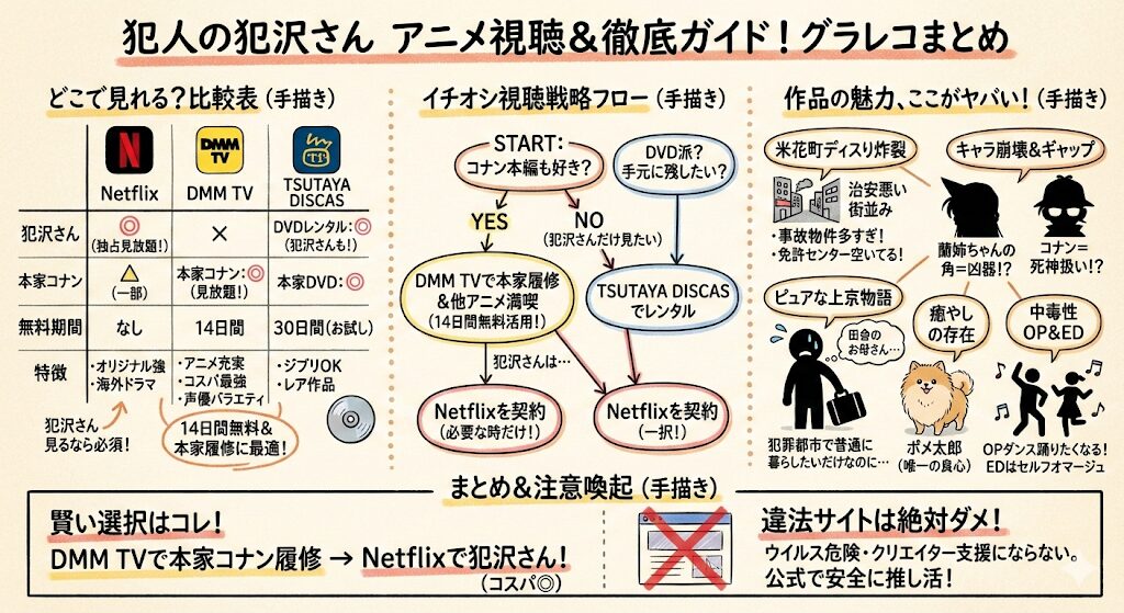 犯人の犯沢さんのアニメはどこで見れる？お得な動画配信サービスはこれ！