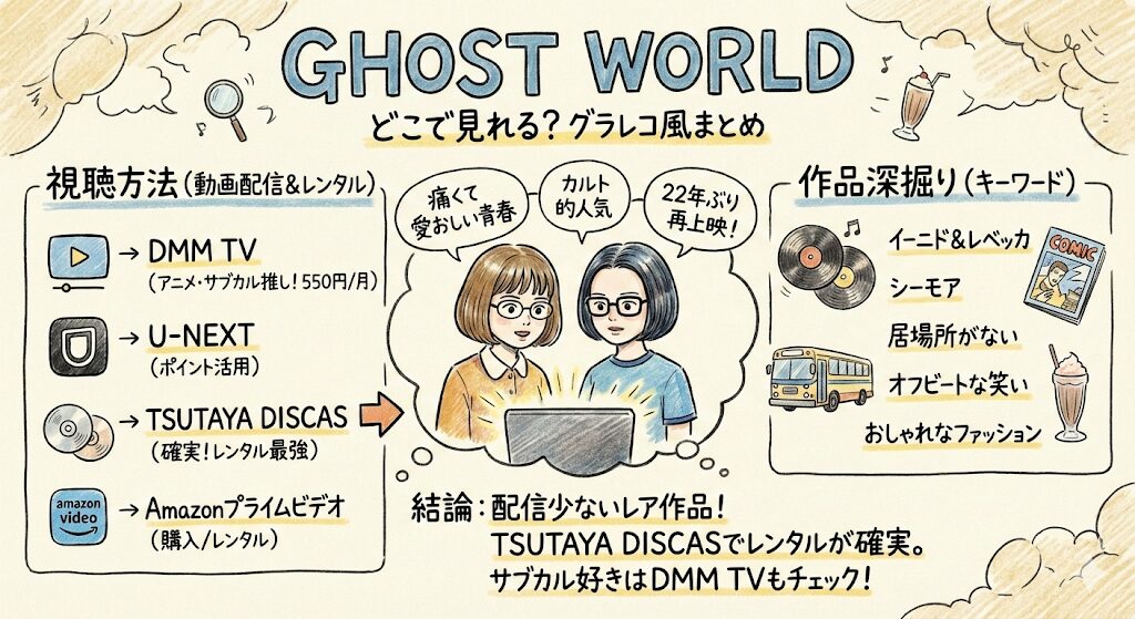 ゴーストワールドはどこで見れる？お得な動画配信サービスはこれがおすすめ！
