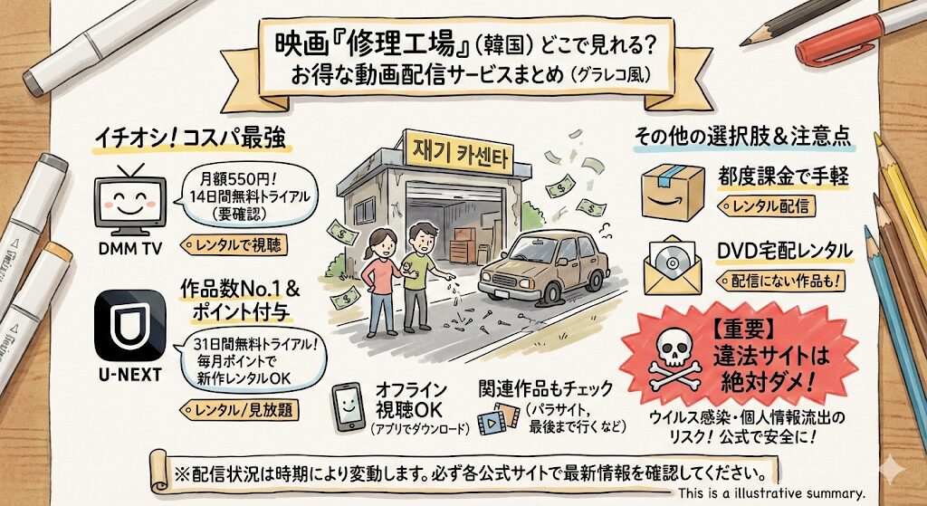修理工場（韓国映画）はどこで見れる？お得な動画配信サービスはこれ！