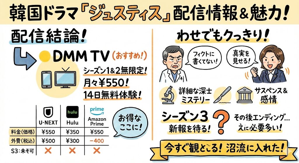 ジャスティス3はどこで見れる？お得な動画配信サービスはこれがおすすめ！